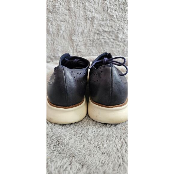 Cole Haan Zerogrand Wing Tip Work Leather Lace Up Oxford Shoes Men Size 13M Navy